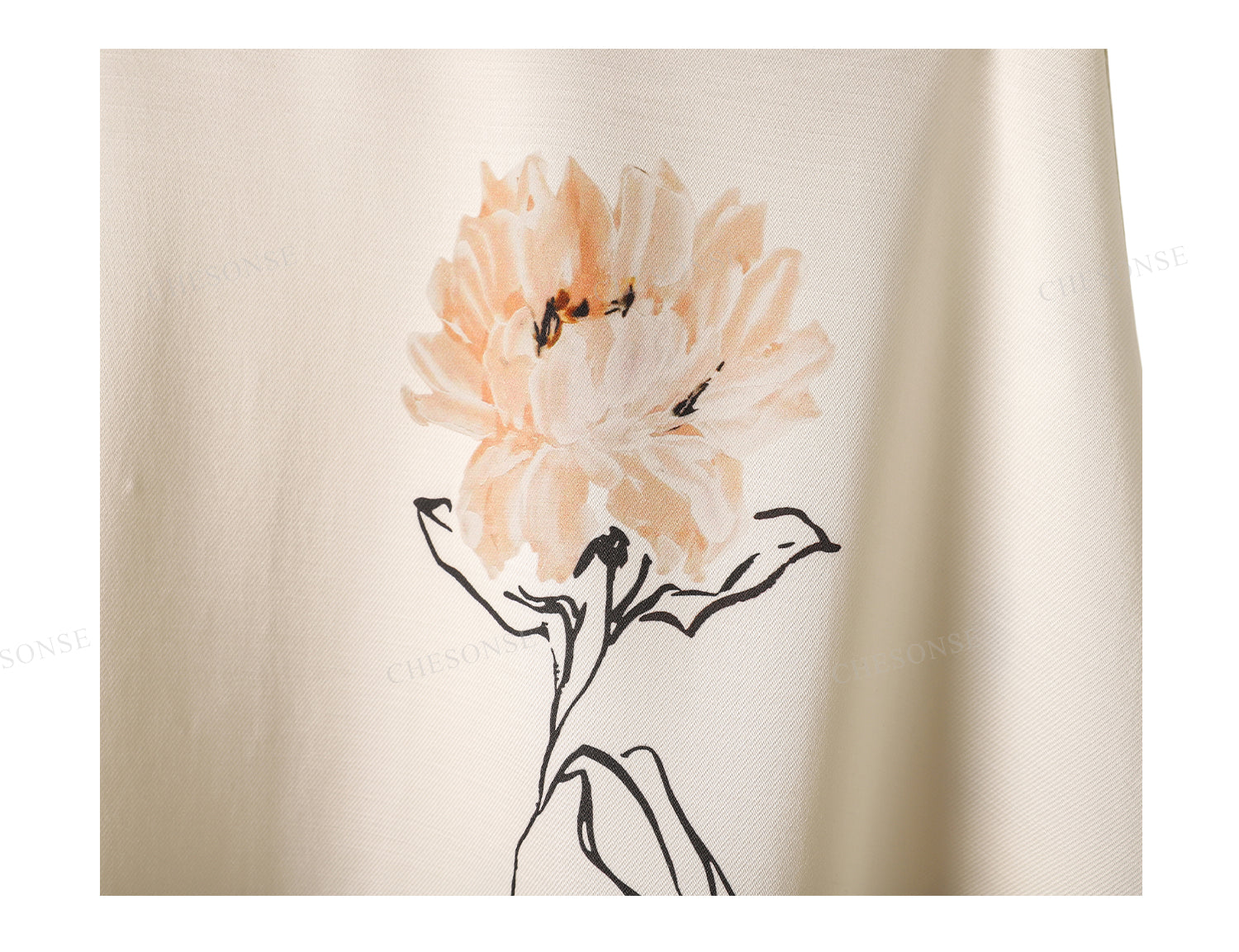 【一支牡丹】冰丝印花半裙